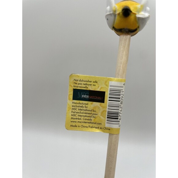 The Lifestyles Collection Bee Honey Dipper Beehive Holder + 10 Wood Dippers Bsh - Picture 11 of 16